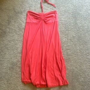 Coral strapless dress